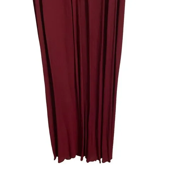Reformation Burgandy Double V Maxi Slip Dress Size Large - Picture 9 of 11